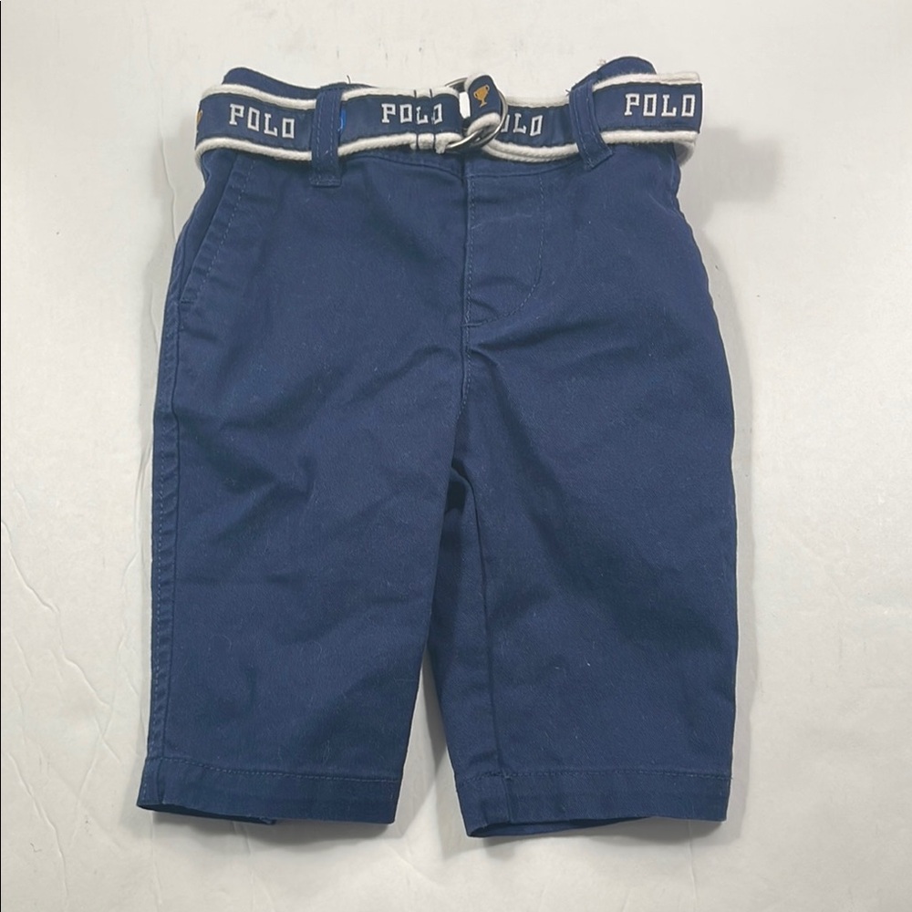 Ralph Lauren Kids Boys Blue Casual Shorts with POLO belt.